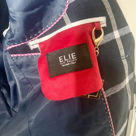 Boys Navy Plaid blazer size 4/5 - Picture 5 of 8